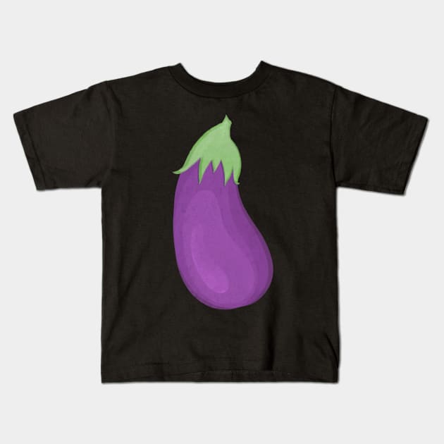 Aubergine Eggplant Veggie Sticker Kids T-Shirt by ColorsHappiness